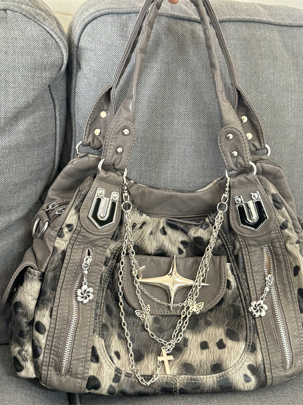 Leopard Print Y2K Baddie Tote Bag – Juwas