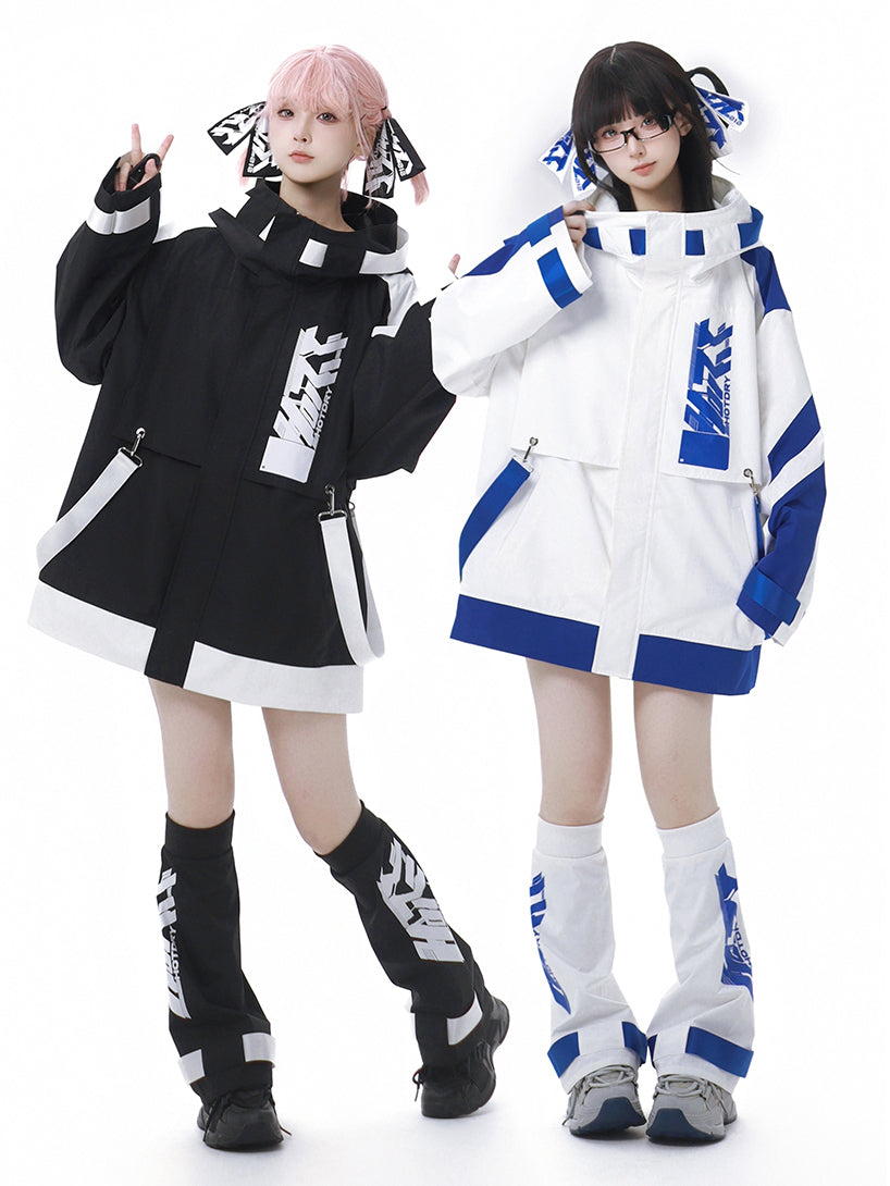 Jirai Kei Techwear Straps Design Thin Jacket Leg Warmers Shorts Jirai Kei Techwear Straps Design Thin Jacket Leg Warmers Shorts