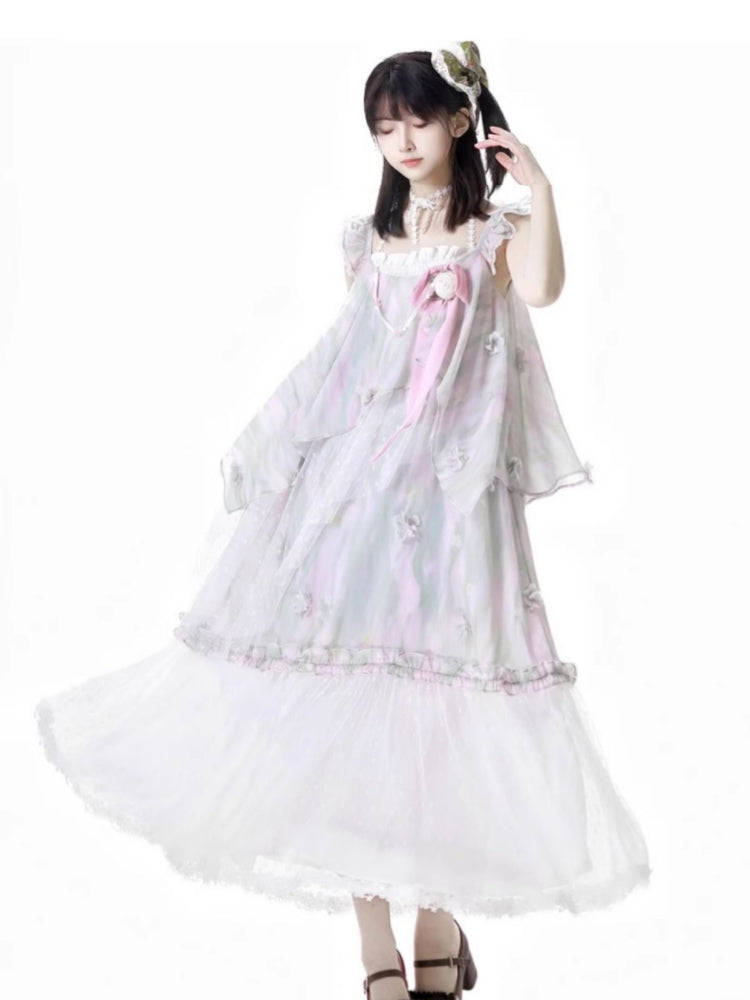 Vacation beach 3D floral top / long skirt / shorts