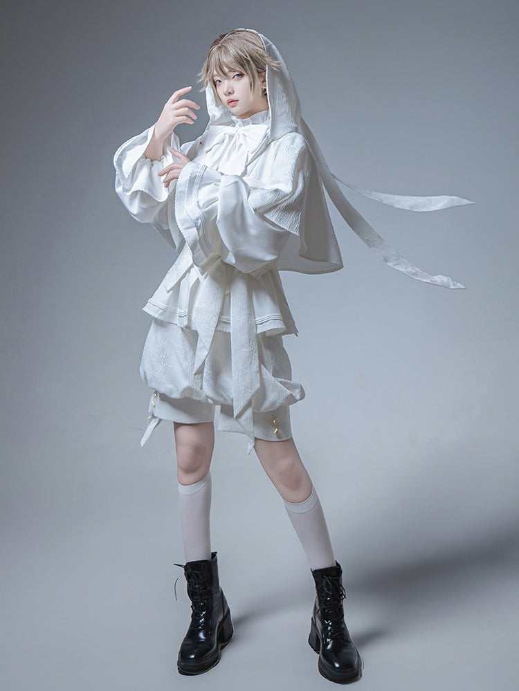 White Cute Bunny Ear Coat / Pants / Shorts