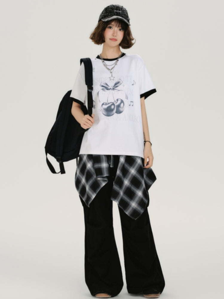 Sweetheart Cherry Print T-shirt