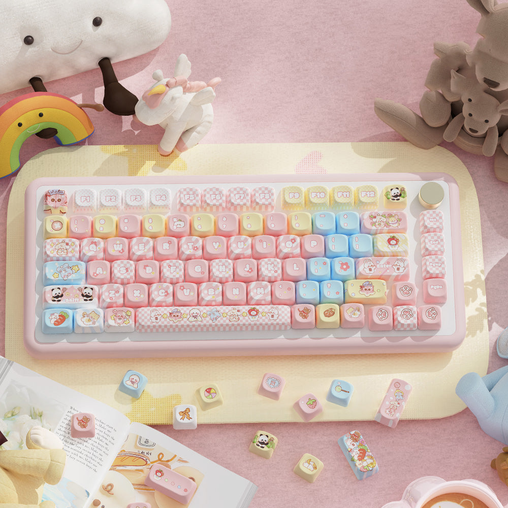 Cute Cartoon Animal Keycaps Set for Mechanical Keyboards