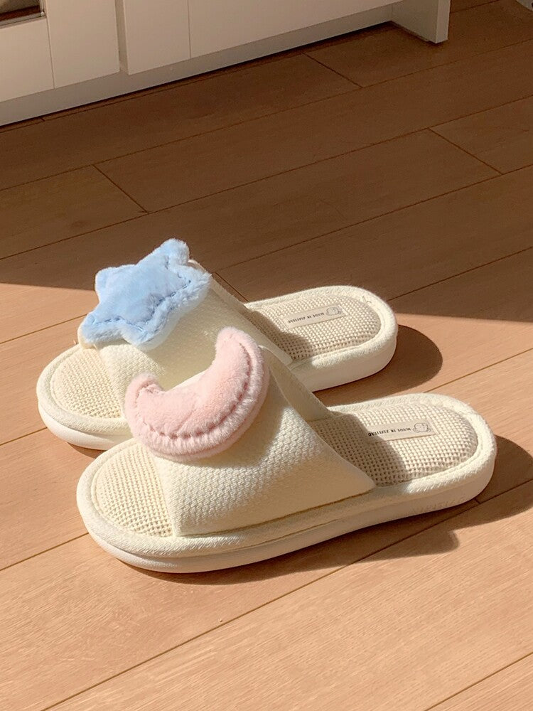 Moon Star Linen Slipper