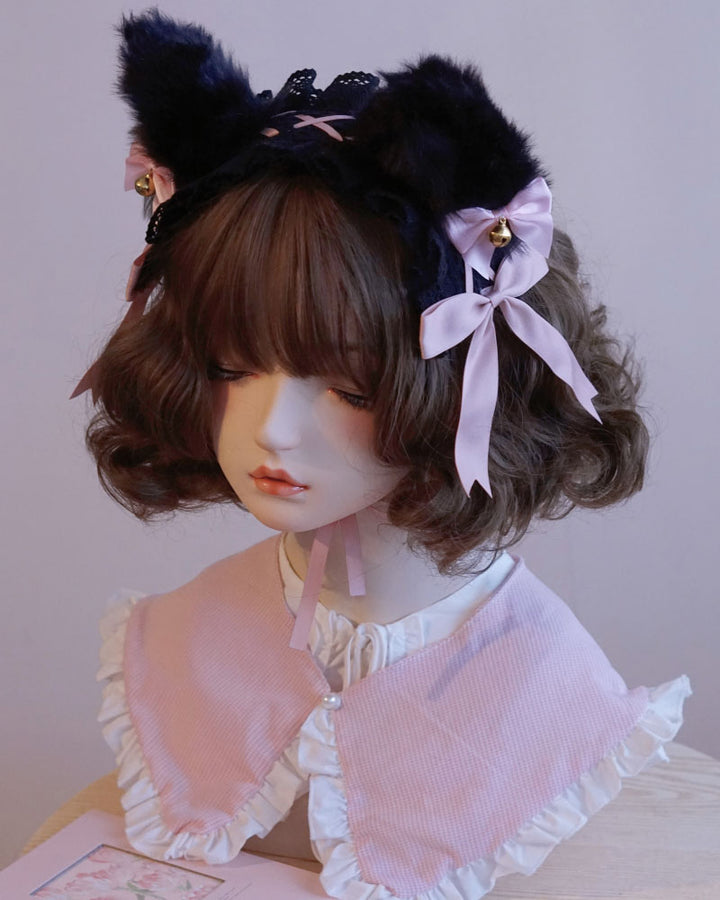 Lolita Cat Ear Black Lace Headband