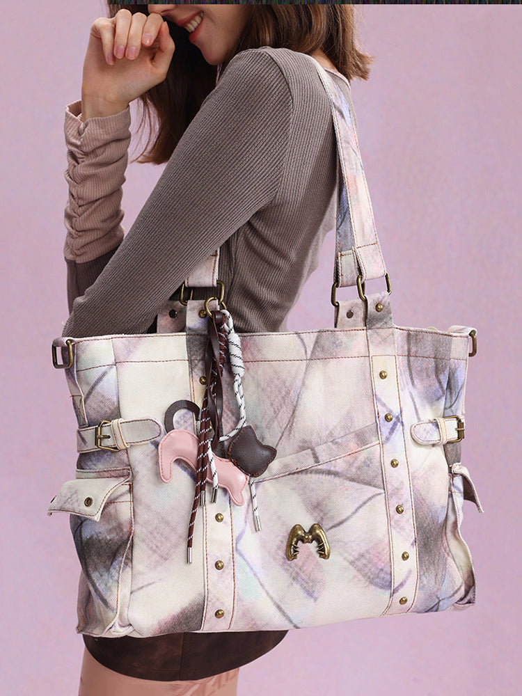 Y2K Tie-Dye Large Capacity Tote Bag