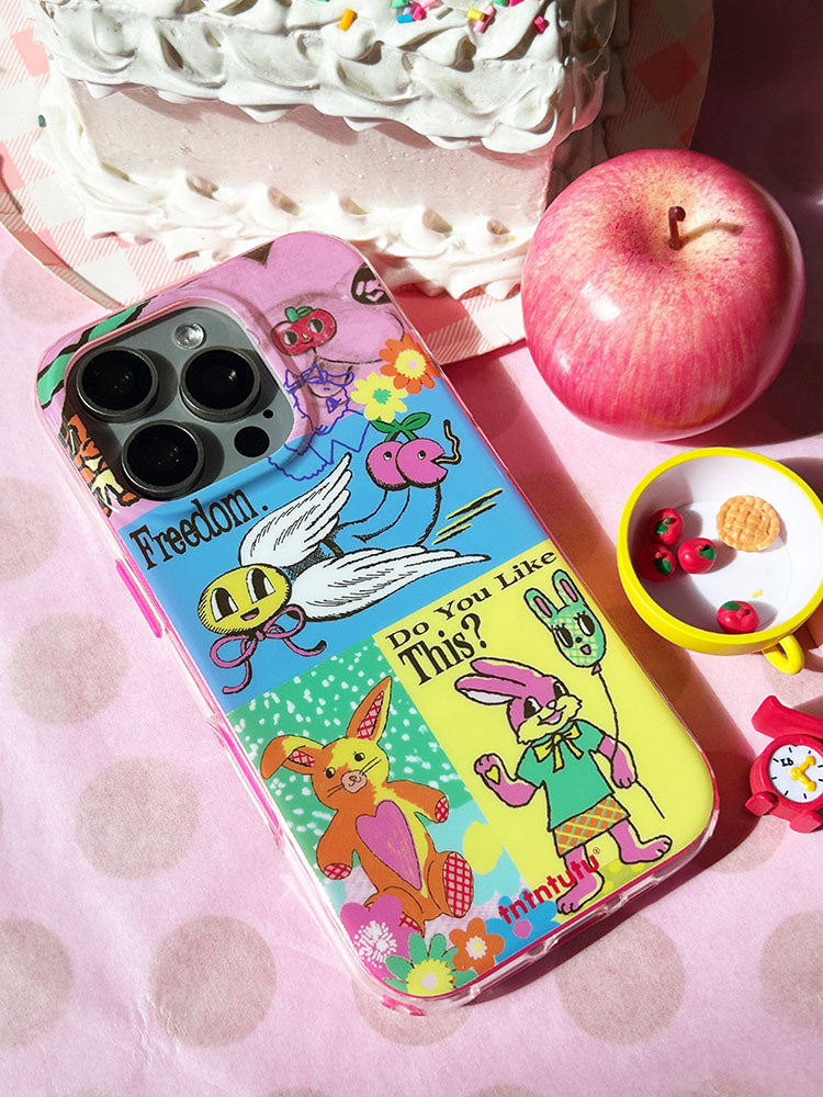 Retro Bunny Collage iPhone Case
