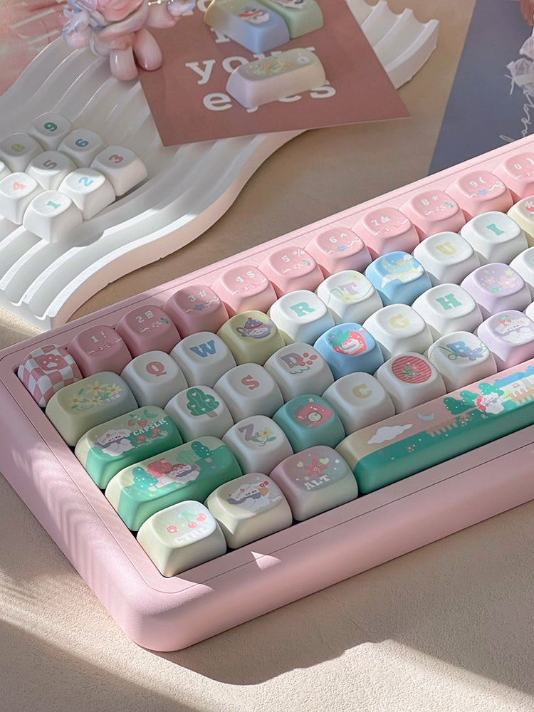 Cute Pastel Keycap Set for Mechanical Keyboards