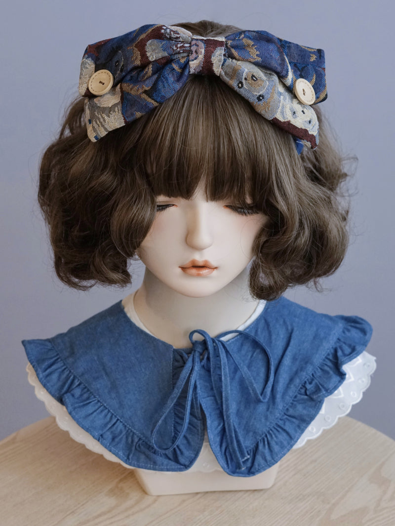 Bear Denim Large Bow Headband