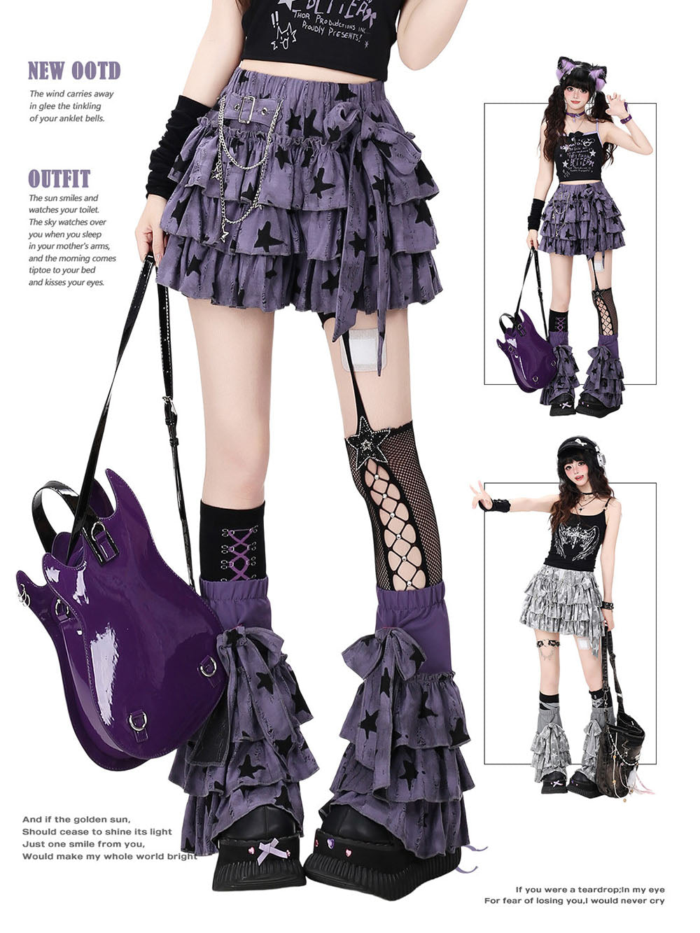 Star Ruffle Mini Skirt with Matching Leg Warmers
