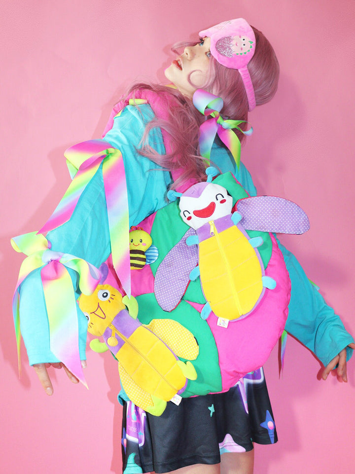 Colorful Bug Applique Shoulder Bag
