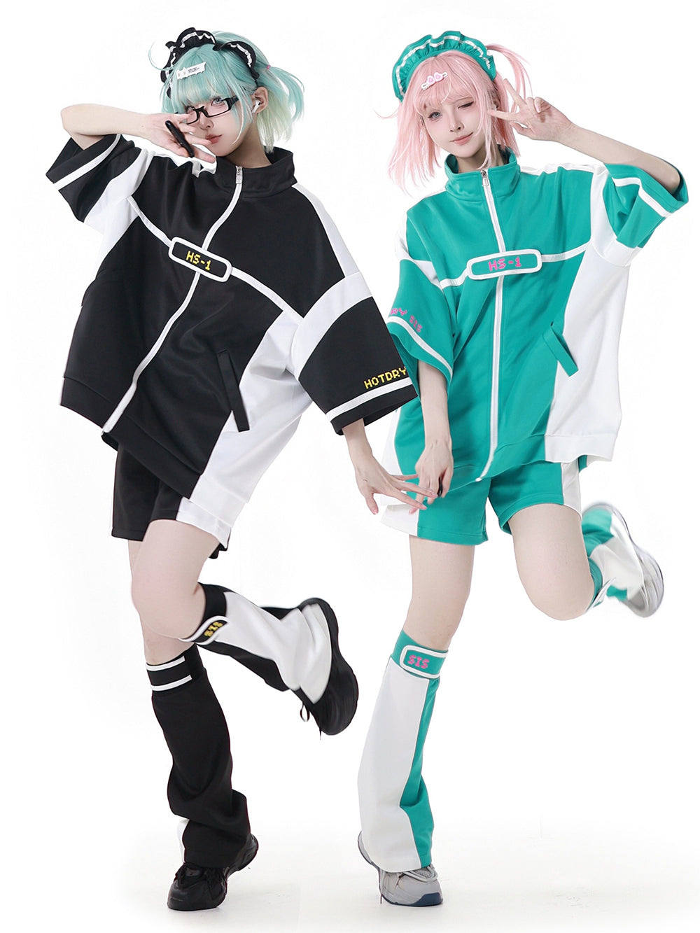 Orbit Hacker Cyber Y2K Zip Jacket Shorts Leg Warmers Headband