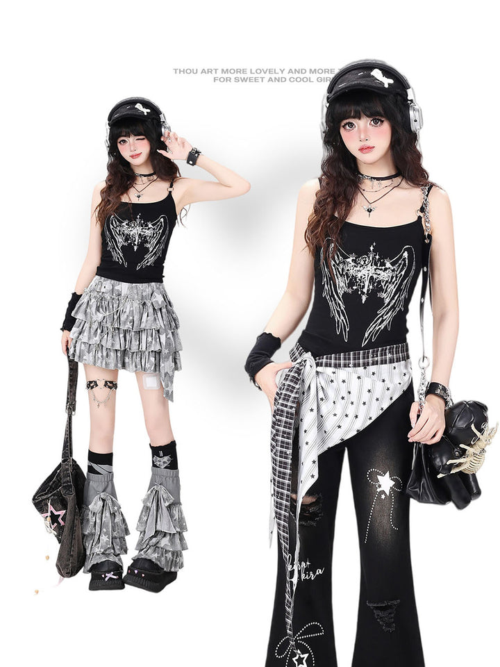 Black Wing Graphic Tank Top