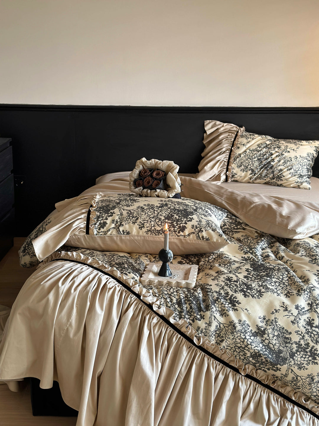 French Vintage Romantic Lace Cotton Duvet Cover