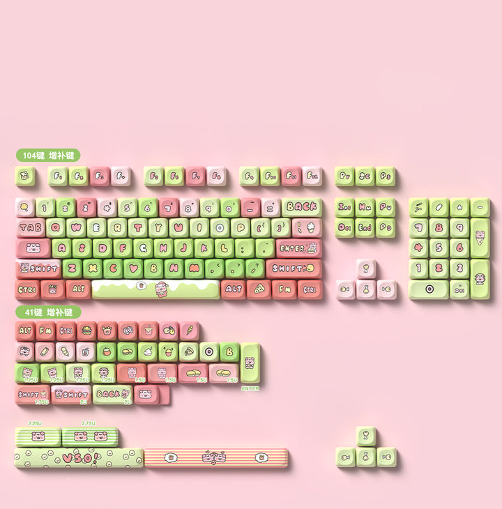 Cartoon Pig Theme MCA Profile Keycaps for Mechanical Keyboards