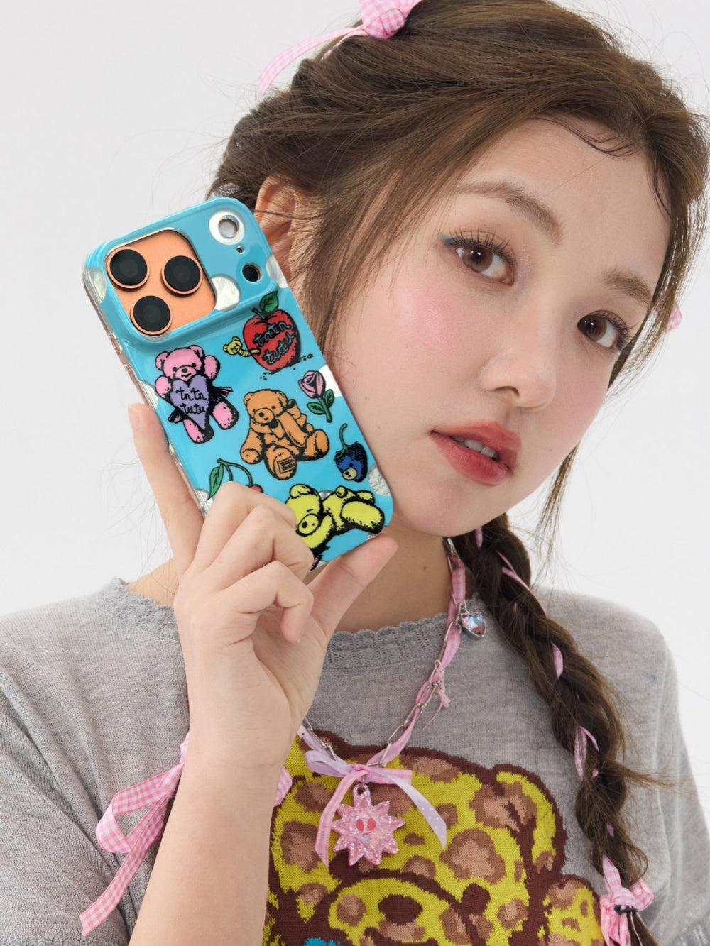 Blue Teddy Sticker Phone Case
