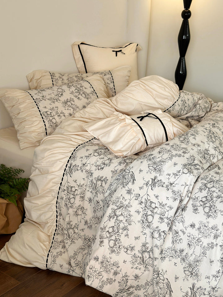 French Vintage Floral Cotton Bedding Set