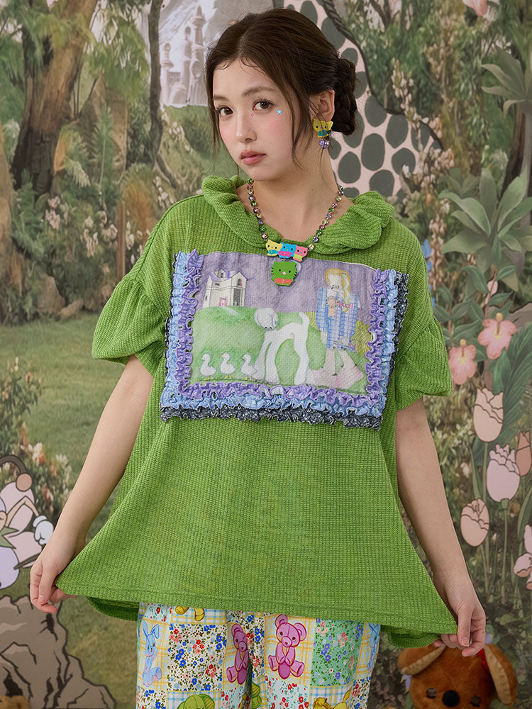 Forest Story Graphic Knit Top