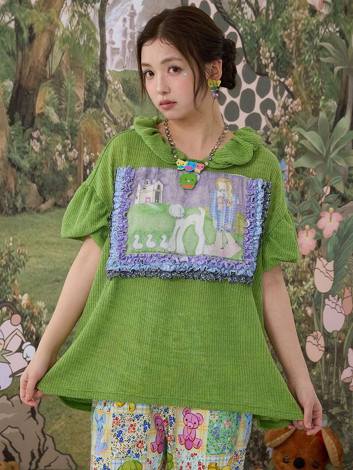 Forest Story Graphic Knit Top