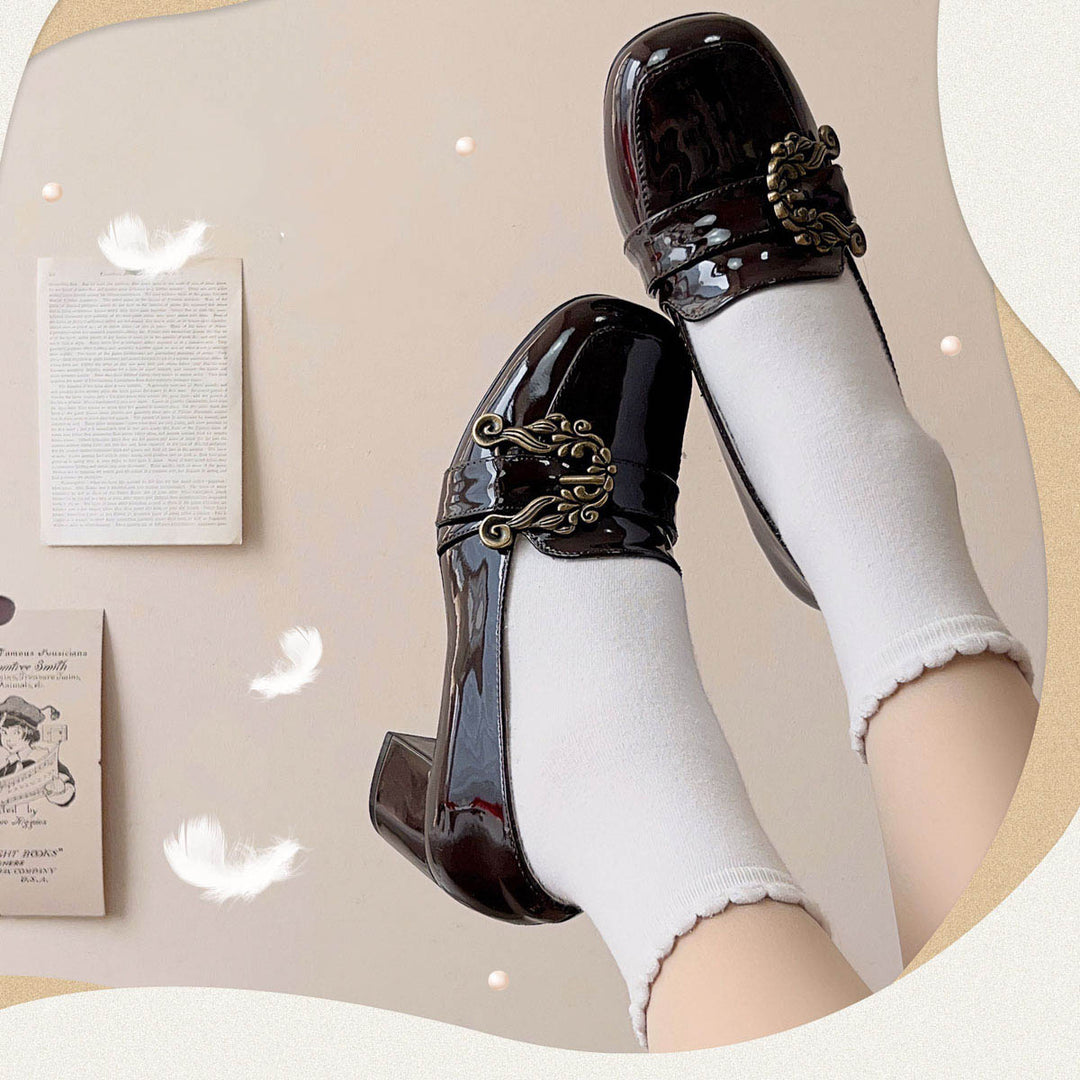 Black/Brown Retro JK Style School Uniform Shoes