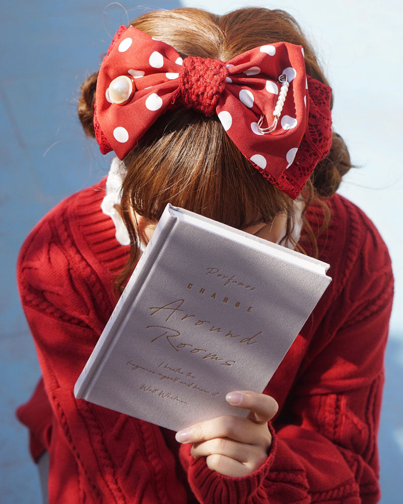 Polka Dot Knitted Bow Headband