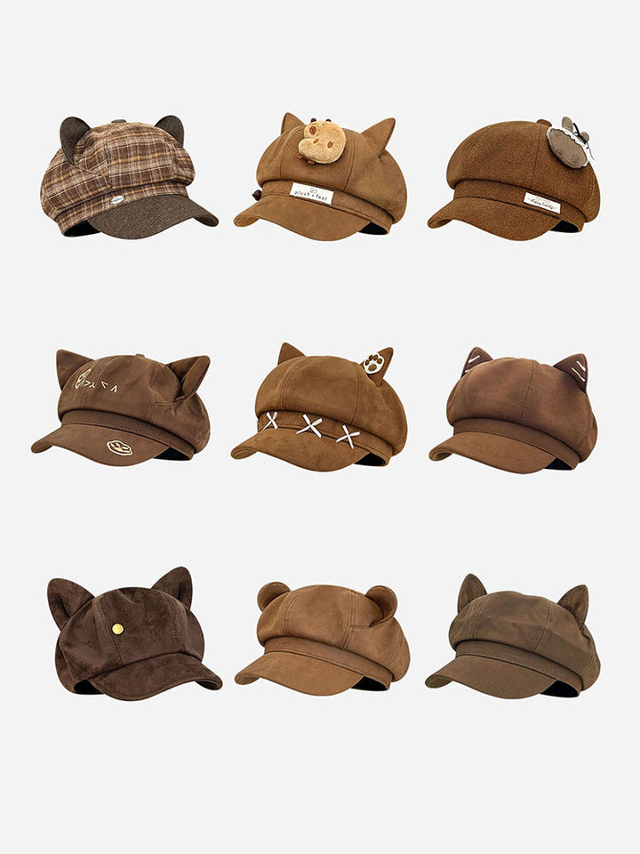 Cute Brown Animal Ear Caps