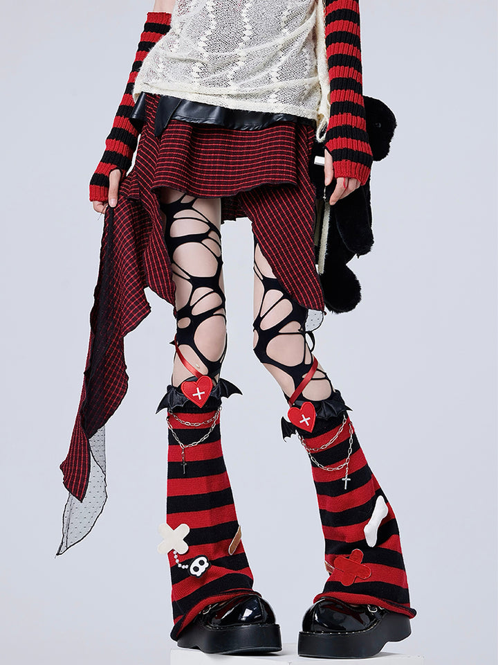 Gothic Striped Knee-High Socks