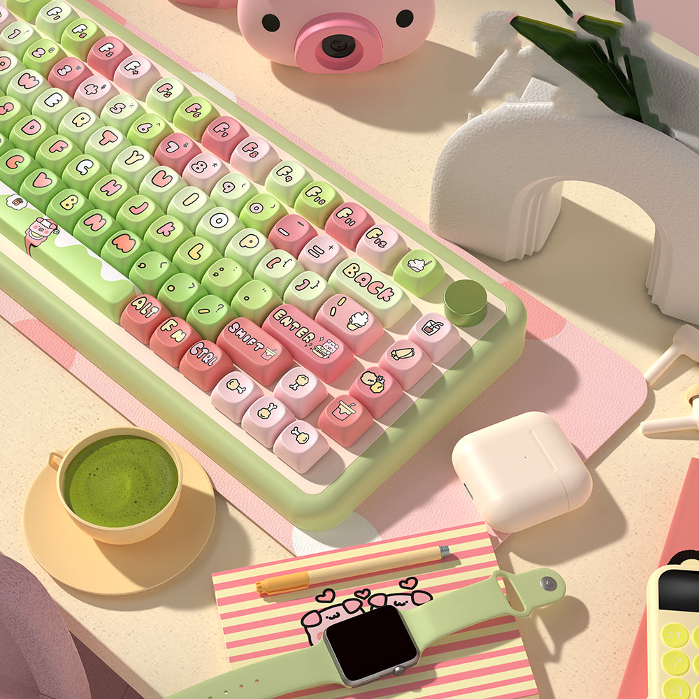 Cartoon Pig Theme MCA Profile Keycaps for Mechanical Keyboards