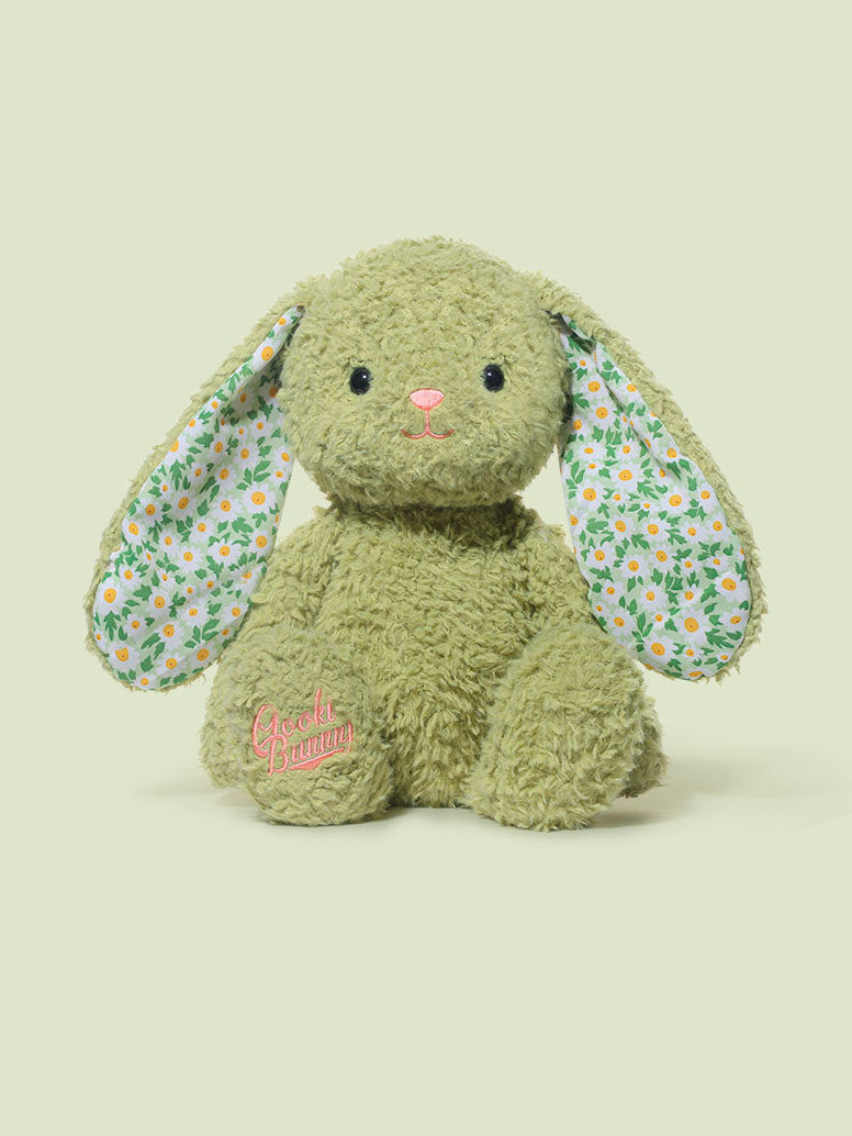 Green Floral Ear Bunny Plush Toy