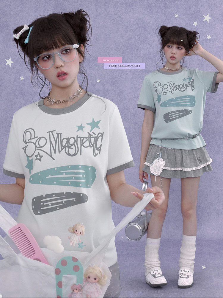So Magnetic Pastel Ringer T-shirt