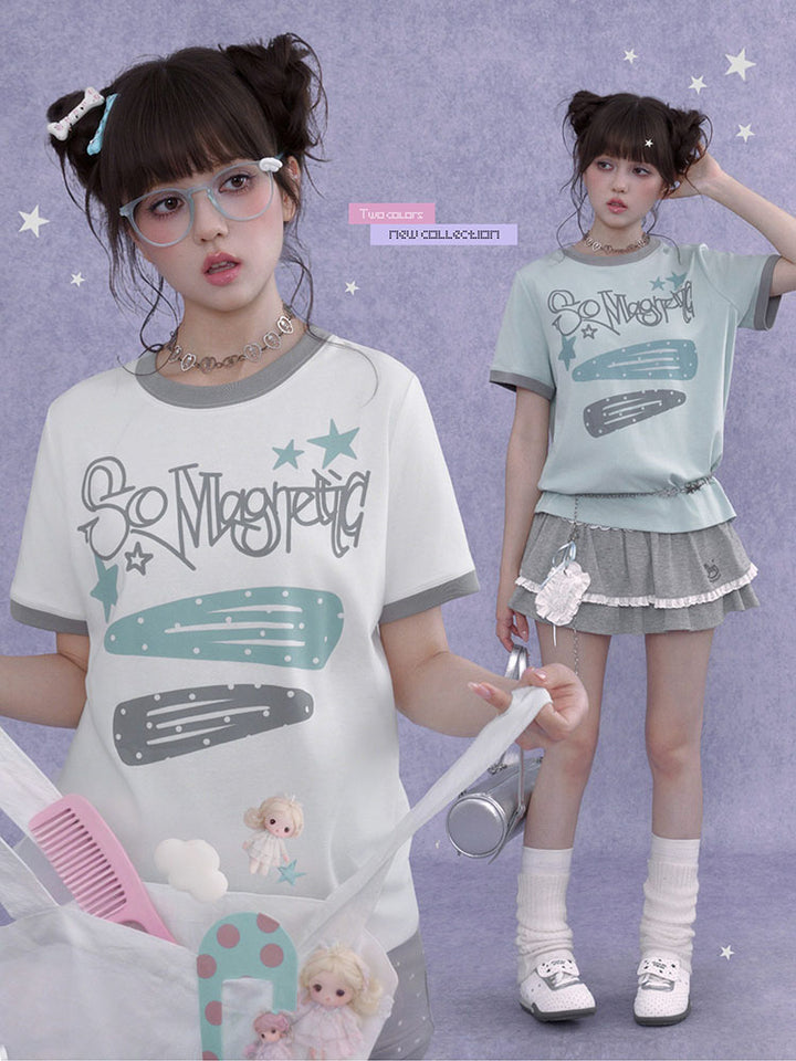 So Magnetic Pastel Ringer T-shirt
