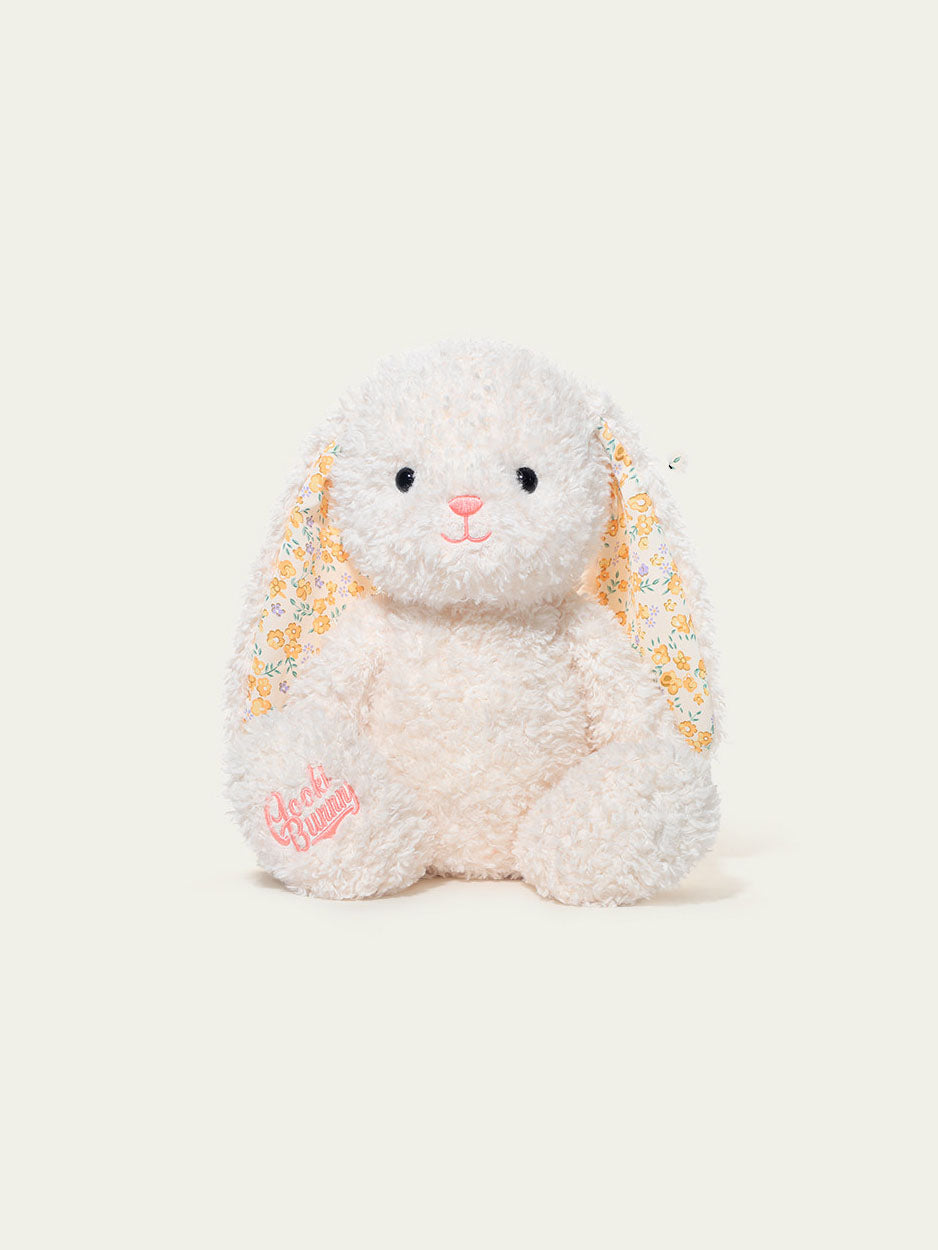 Cream Floral Ear Bunny Plush Toy