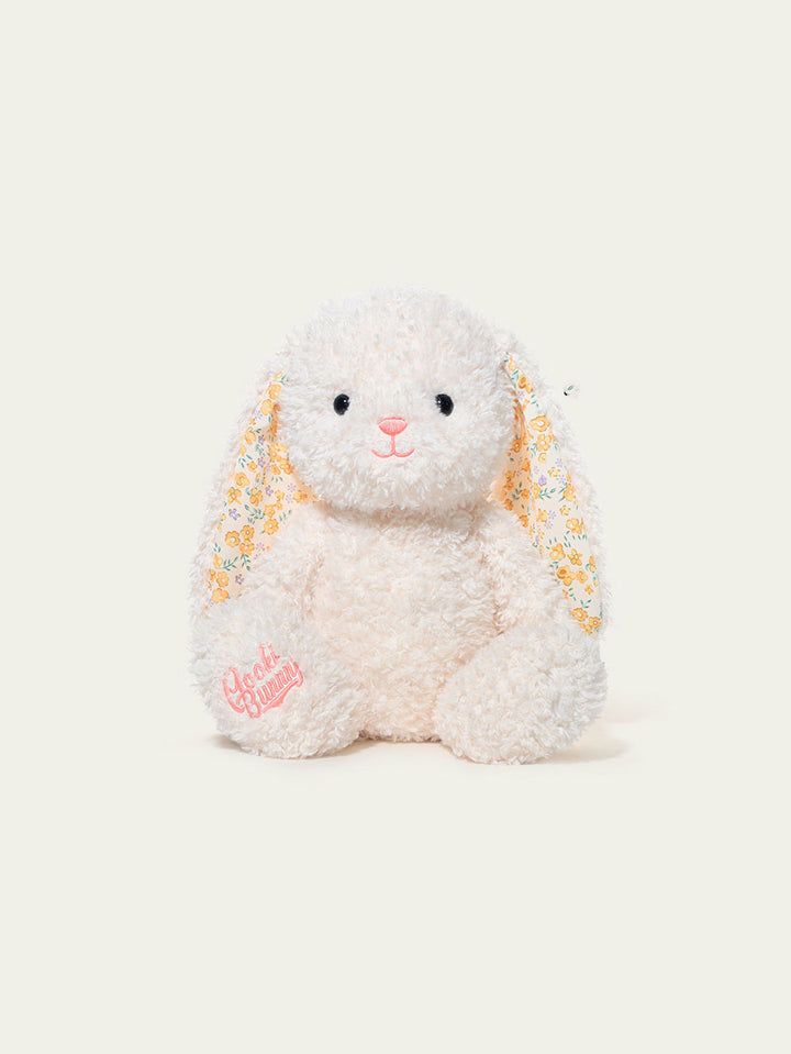 Cream Floral Ear Bunny Plush Toy