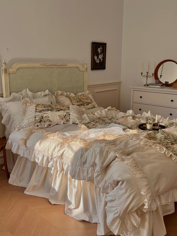 Romantic French Vintage Art Cotton Lace Duvet Cover