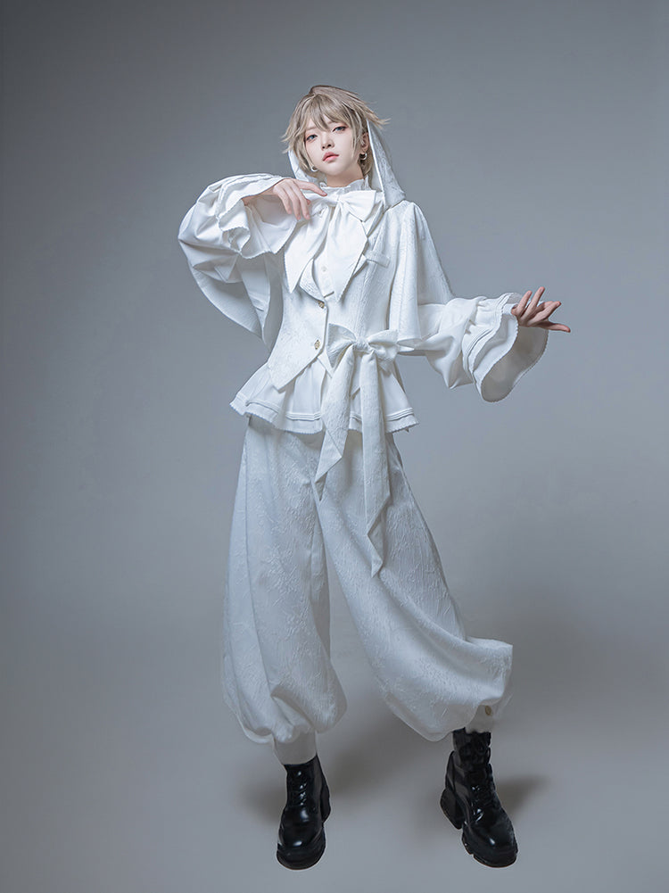 White Cute Bunny Ear Coat / Pants / Shorts