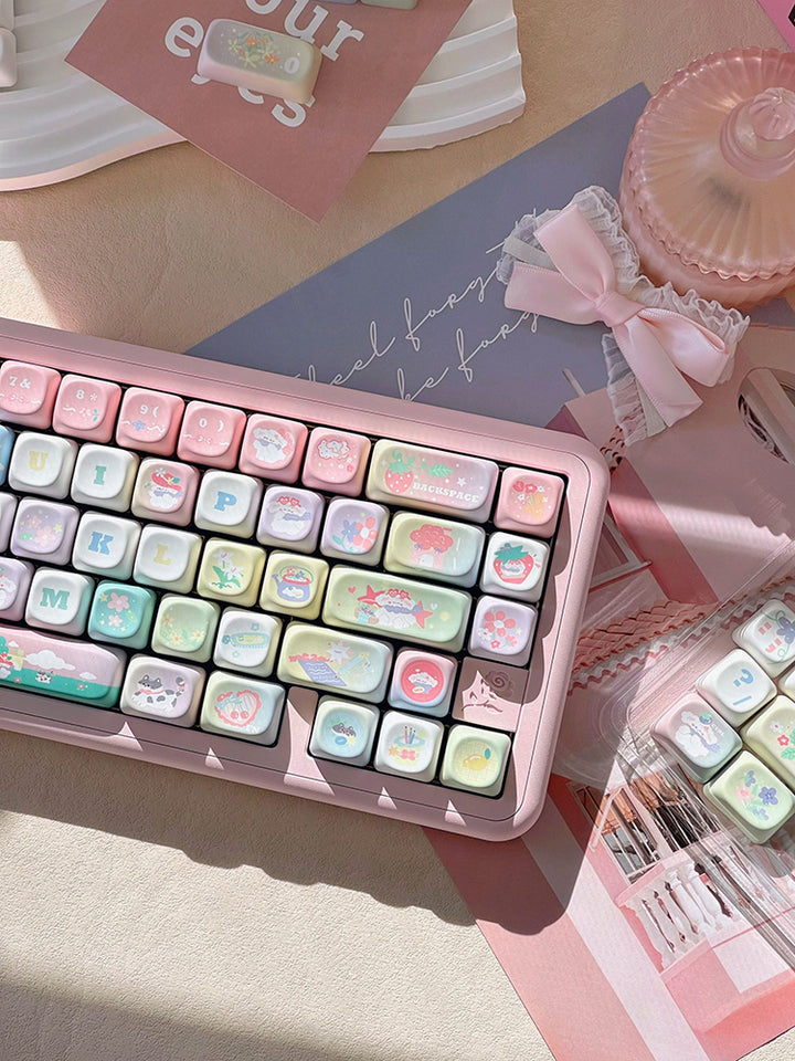 Cute Pastel Keycap Set for Mechanical Keyboards