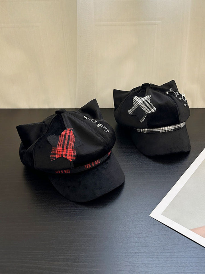 Punk Plaid Cat Ear Cap