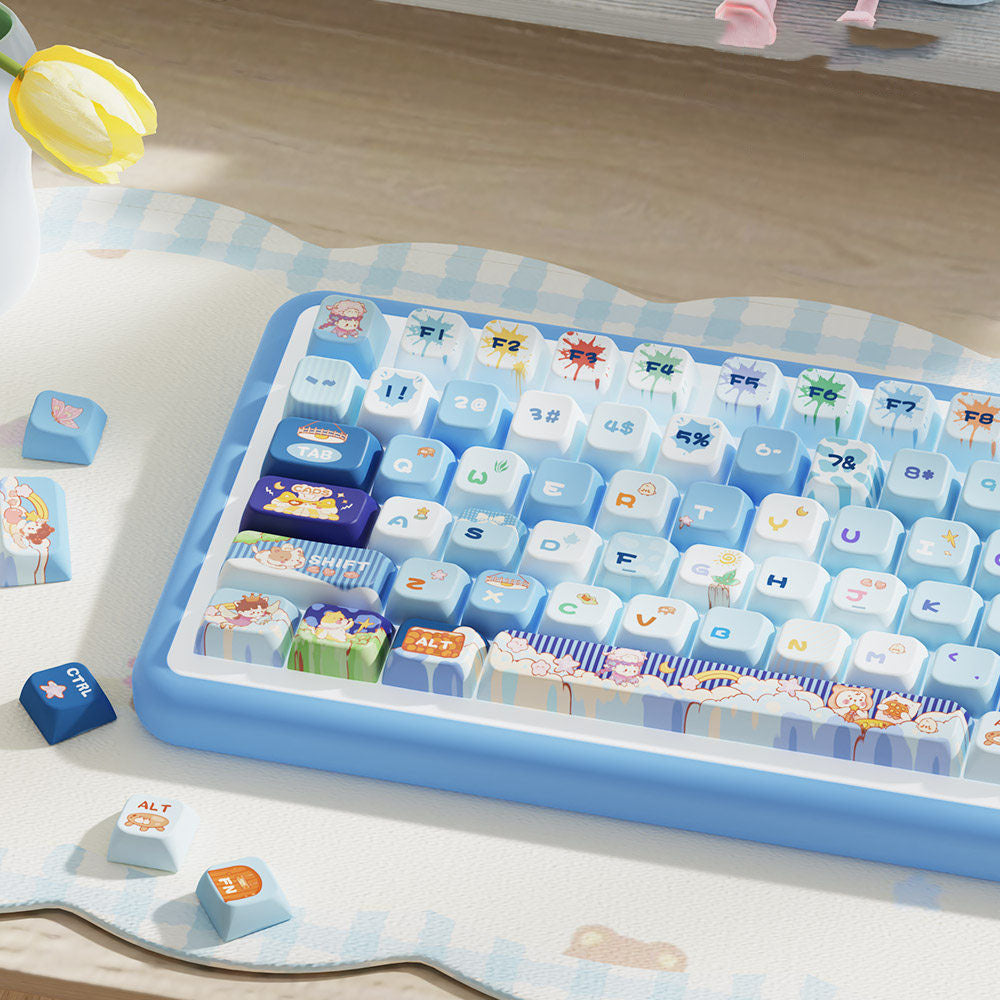 Meow Adventure Theme Keycaps for Mechanical Keyboards