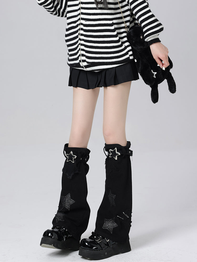 Y2K Star Leg Warmers with Buckle Strap