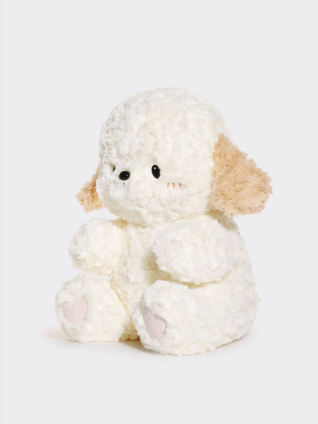 Cream Puppy Heart Paw Plush Toy