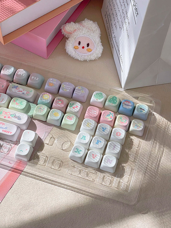 Cute Pastel Keycap Set for Mechanical Keyboards