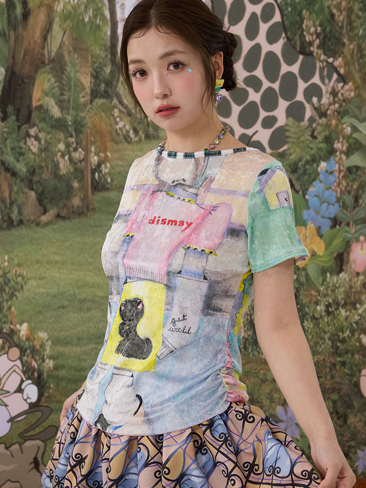 Pastel Puzzle Print Tee