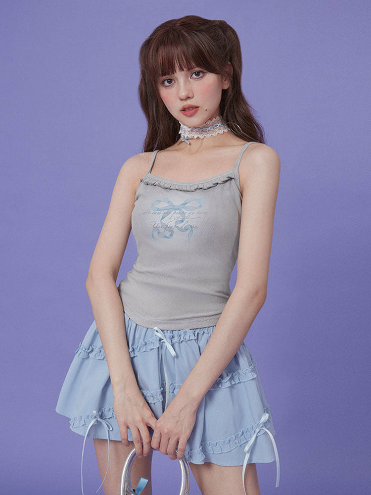 Kawaii Coquette Bow Cami Top