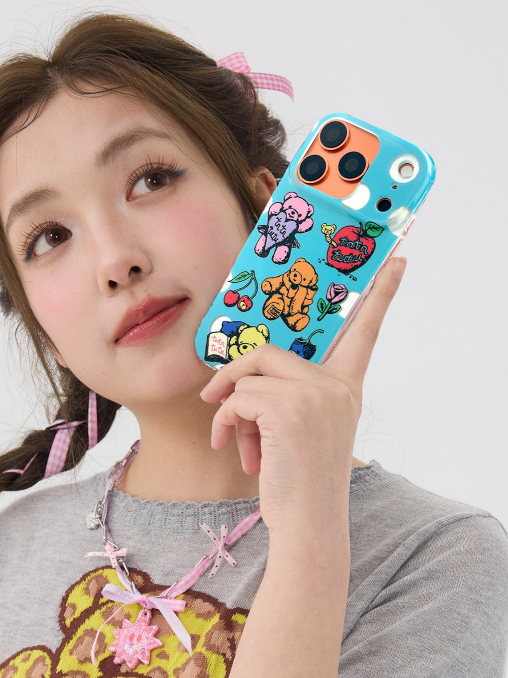 Blue Teddy Sticker Phone Case