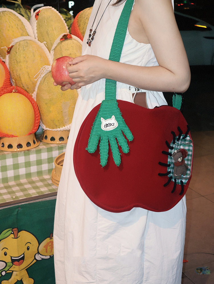 Red Apple-Shaped Ita Bag