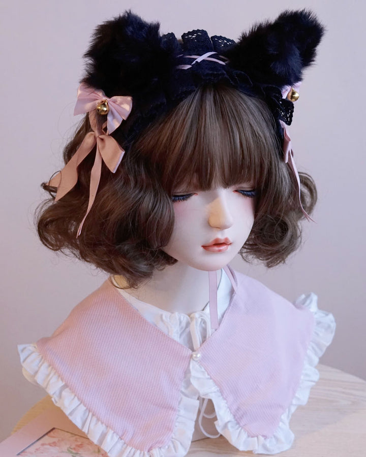 Lolita Cat Ear Black Lace Headband