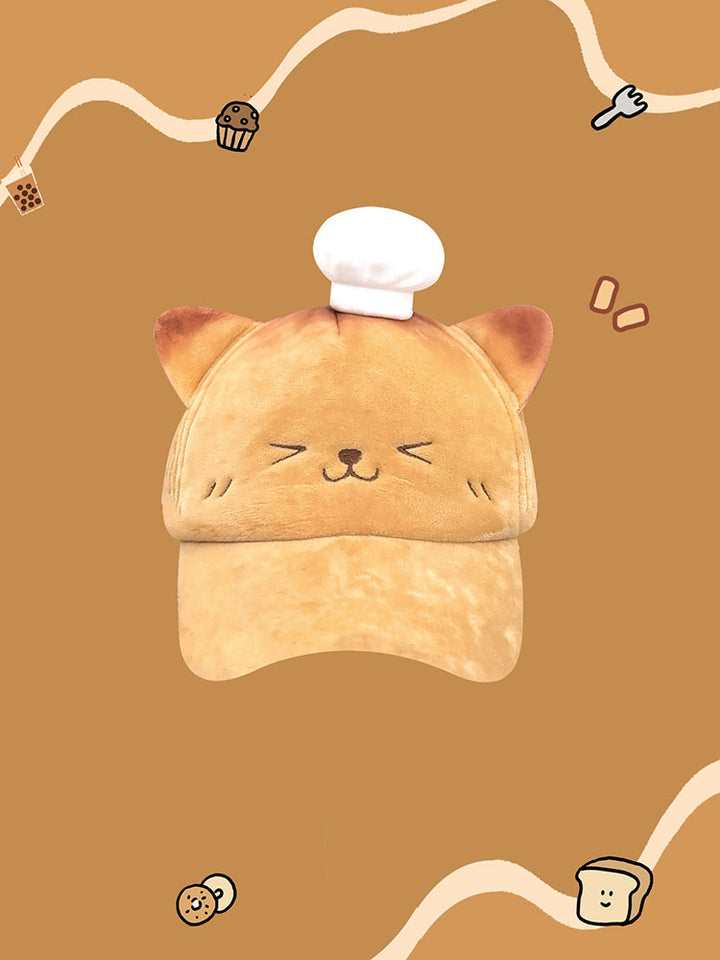 Plush Cat Chef Ear Baseball Cap
