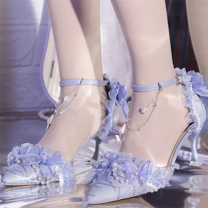 Elegant Bow Decoration Lolita High Heels