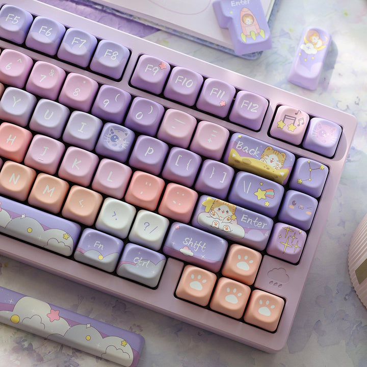 Cute Cat Keycaps Set for Mechanical Keyboards