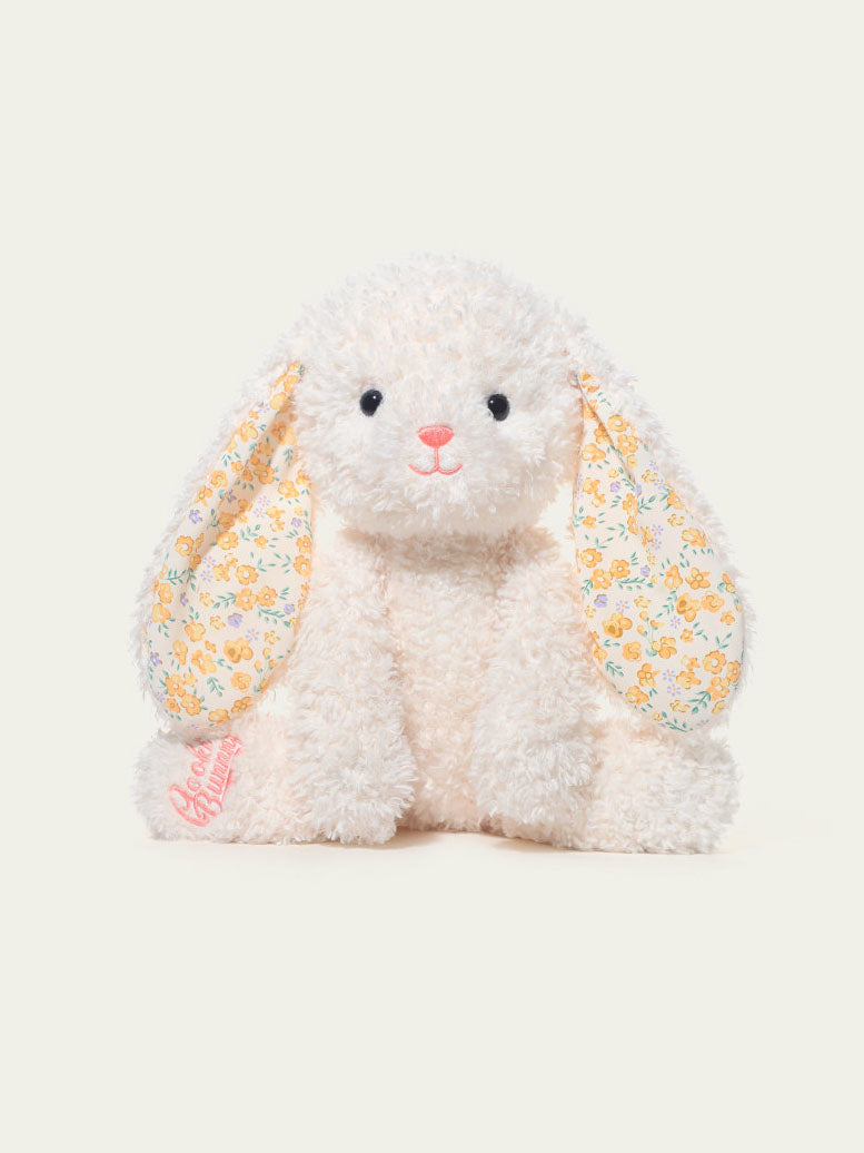 Cream Floral Ear Bunny Plush Toy
