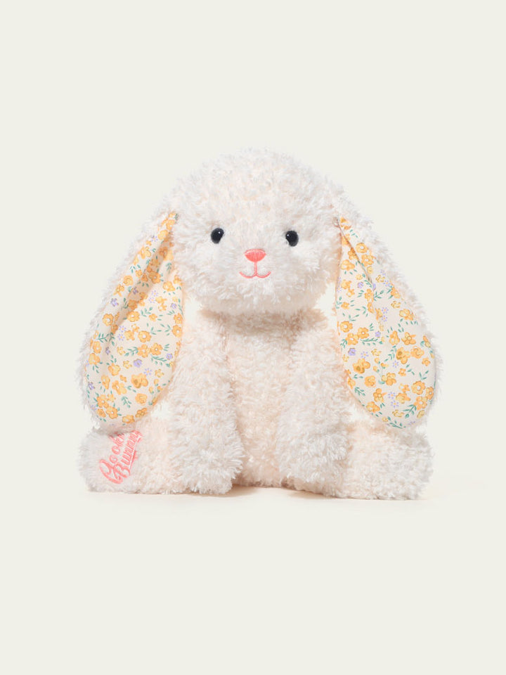 Cream Floral Ear Bunny Plush Toy
